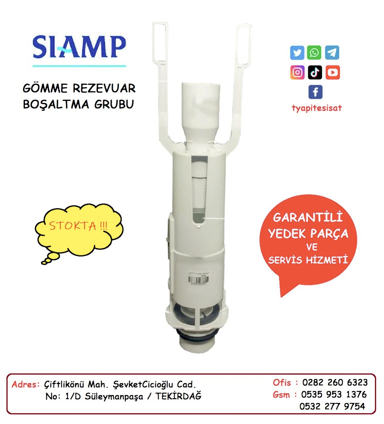 SİAMP GÖMME REZERVUAR Boşaltma Grubu