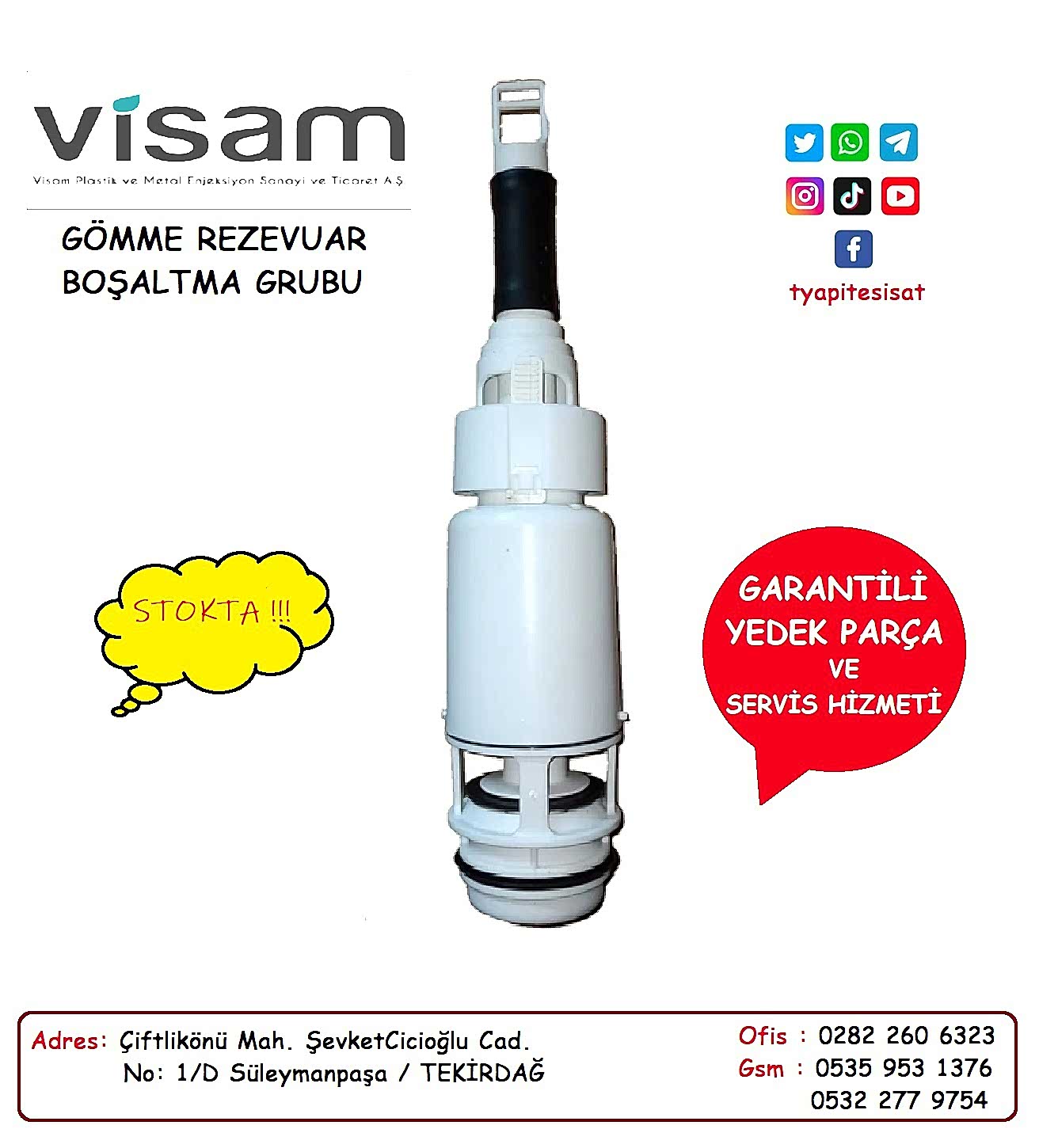 Visam Gömme Rezervuar Boşaltma Grubu